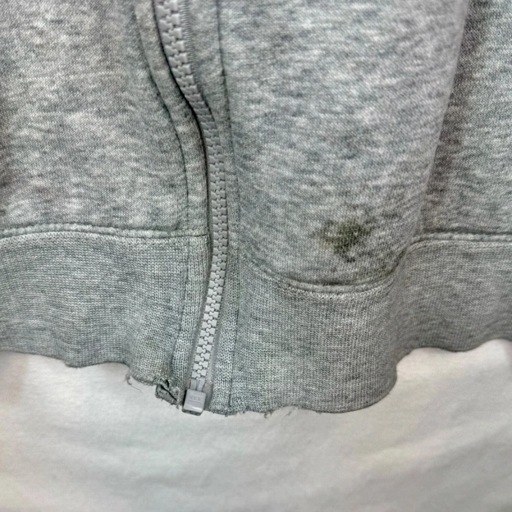 Nike Full Zip Hoodie Sweatshirt Everyday Casual Comfy Gray Diatressed‎ Sz Large